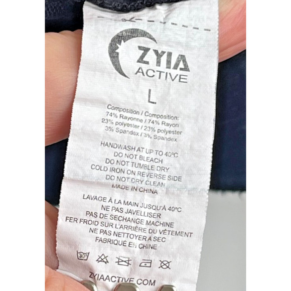 ZYIA ACTIVE L BLACK OPEN FRONT LONG CARDIGAN SWEATER COZY RAYON BLEND STRETCH - Picture 2 of 3